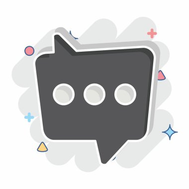 Simge İkili Mesaj. Konuşma sembolüyle ilgili. Çizgi roman. dizayn edilebilir