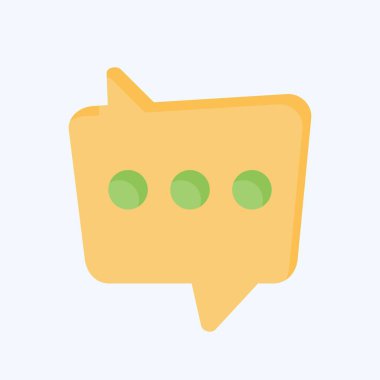 Simge İkili Mesaj. Konuşma sembolüyle ilgili. Düz stil. dizayn edilebilir