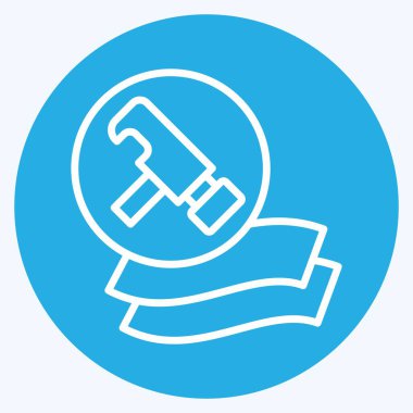 Dayanıklı Simge. Yatak sembolü ile ilgili. Mavi gözlü. dizayn edilebilir