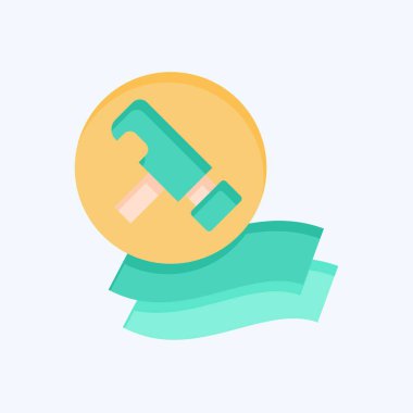 Dayanıklı Simge. Yatak sembolü ile ilgili. Düz stil. dizayn edilebilir