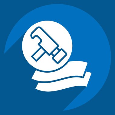 Dayanıklı Simge. Yatak sembolü ile ilgili. Uzun gölge tarzı. dizayn edilebilir