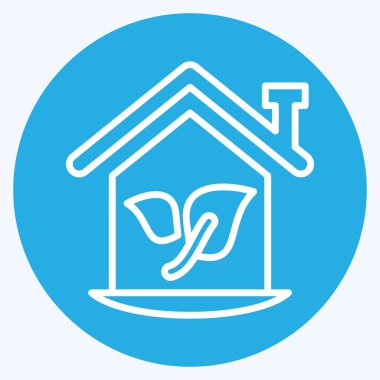 İkon Ekonomi Evi. House sembolüyle ilgili. Mavi gözlü. dizayn edilebilir