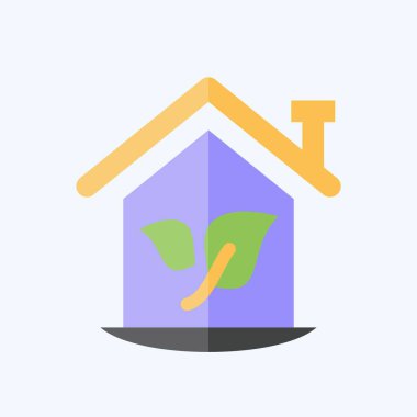 İkon Ekonomi Evi. House sembolüyle ilgili. Düz stil. dizayn edilebilir