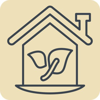 İkon Ekonomi Evi. House sembolüyle ilgili. El çizimi tarzı. dizayn edilebilir