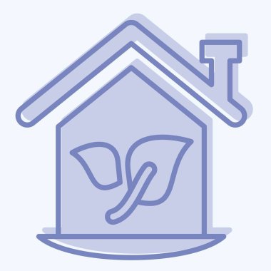 İkon Ekonomi Evi. House sembolüyle ilgili. İki ton stili. dizayn edilebilir