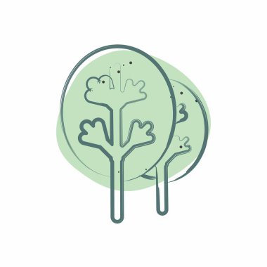 İkon Ekonomi. Yatak sembolü ile ilgili. Renkli Leke Biçimi. dizayn edilebilir