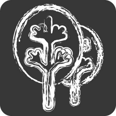 İkon Ekonomi. Yatak sembolü ile ilgili. Tebeşir stili. dizayn edilebilir