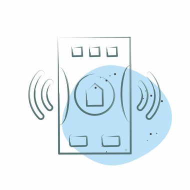 Simgesel Acil Servis. İç Güvenlik sembolüyle ilgili. Renkli Leke Biçimi