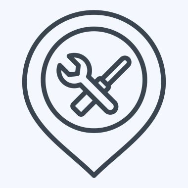 Simge Mühendisliği. Konum sembolüyle ilgili. Sıra tarzı. dizayn edilebilir