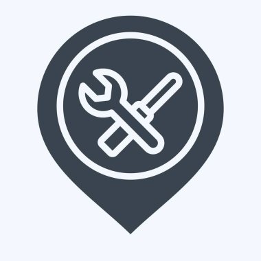 Simge Mühendisliği. Konum sembolüyle ilgili. Kabartma tarzı. dizayn edilebilir