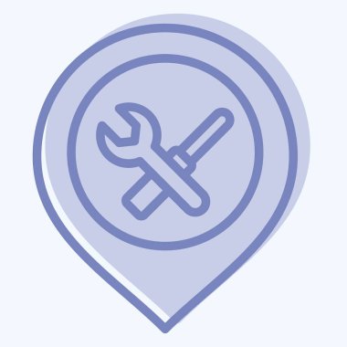 Simge Mühendisliği. Konum sembolüyle ilgili. İki ton stili. dizayn edilebilir