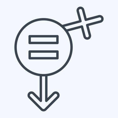 Simge Eşitliği. Feminizm sembolüyle ilgili. Sıra tarzı. dizayn edilebilir