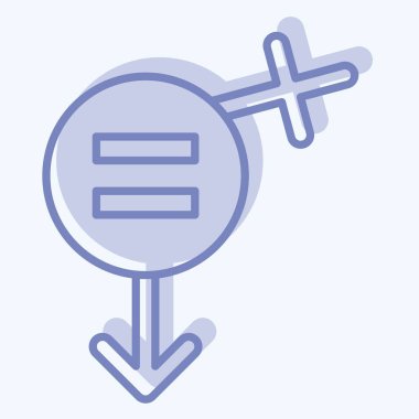 Simge Eşitliği. Feminizm sembolüyle ilgili. İki ton stili. dizayn edilebilir