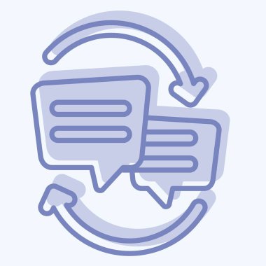 Simge Fikir Değiştirme. Konuşma sembolüyle ilgili. İki ton stili. dizayn edilebilir