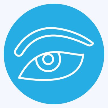 Simge Göz Bölgesi. Kozmetoloji sembolüyle ilgili. Mavi gözlü. dizayn edilebilir