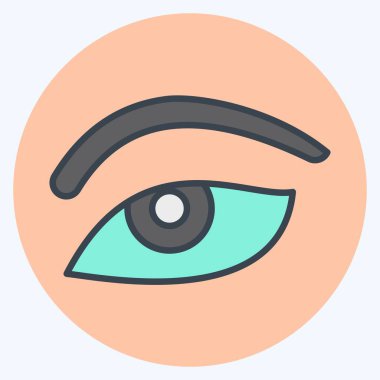 Simge Göz Bölgesi. Kozmetoloji sembolüyle ilgili. renk arkadaşı stili. dizayn edilebilir