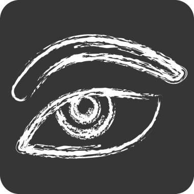 Simge Göz Bölgesi. Kozmetoloji sembolüyle ilgili. Tebeşir stili. dizayn edilebilir