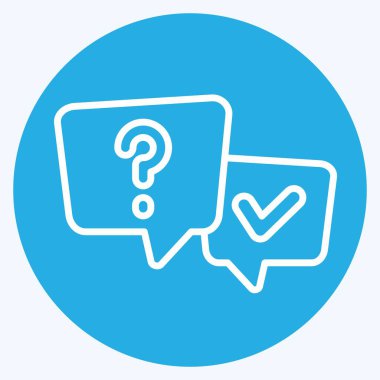 Icon SSS. Konuşma sembolüyle ilgili. Mavi gözlü. dizayn edilebilir