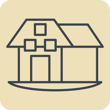 Simge Çiftliği. House sembolüyle ilgili. El çizimi tarzı. dizayn edilebilir