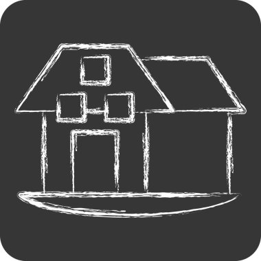 Simge Çiftliği. House sembolüyle ilgili. Tebeşir stili. dizayn edilebilir