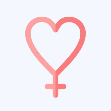 Simge Feminizm Sevgisi. Feminizm sembolüyle ilgili. Düz stil. dizayn edilebilir