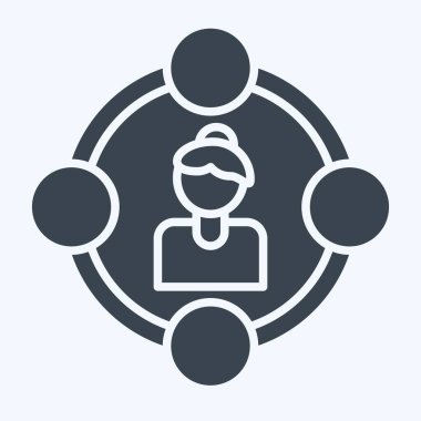 Simge Feminizmi. Feminizm sembolüyle ilgili. Kabartma tarzı. dizayn edilebilir