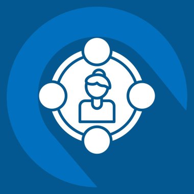 Simge Feminizmi. Feminizm sembolüyle ilgili. Uzun gölge tarzı. dizayn edilebilir