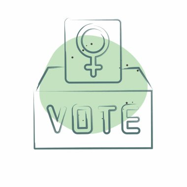 Simge feminizmi oylaması. Feminizm sembolüyle ilgili. Renkli Leke Biçimi. dizayn edilebilir