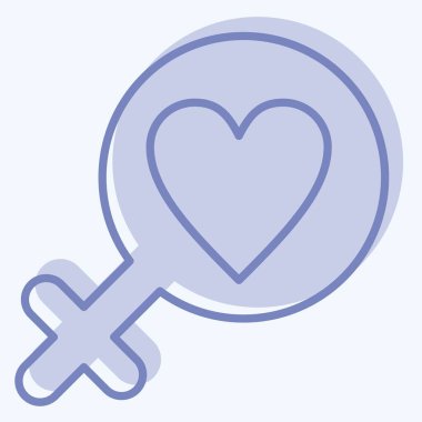 Doğruluk için ikon savaşı. Feminizm sembolüyle ilgili. İki ton stili. dizayn edilebilir