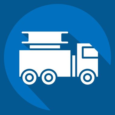 İkon İtfaiye Aracı. Ulaşım sembolüyle ilgili. Uzun gölge tarzı. dizayn edilebilir