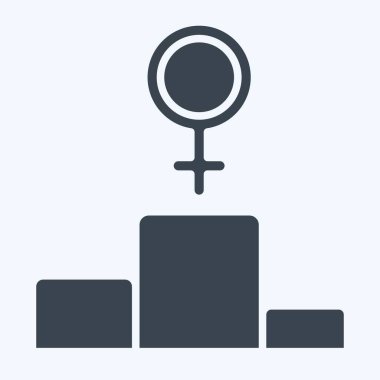 İlk Simge Konumu. Feminizm sembolüyle ilgili. Kabartma tarzı. dizayn edilebilir