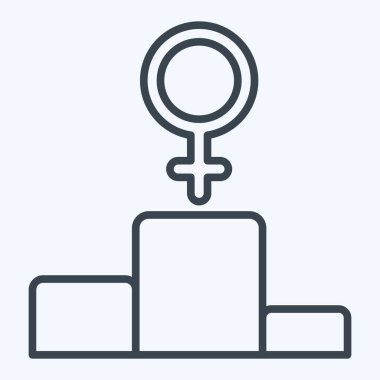 İlk Simge Konumu. Feminizm sembolüyle ilgili. Sıra tarzı. dizayn edilebilir