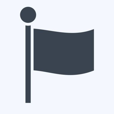 Simge Bayrağı. Konum sembolüyle ilgili. Kabartma tarzı. dizayn edilebilir