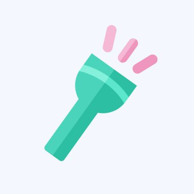 Simge Işığı. Işık sembolüyle ilgili. Düz stil. dizayn edilebilir