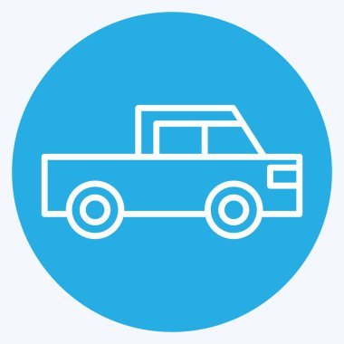 Icon, Lorry 'yi dümdüz etti. Ulaşım sembolüyle ilgili. Mavi gözlü. dizayn edilebilir