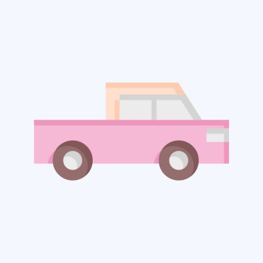 Icon, Lorry 'yi dümdüz etti. Ulaşım sembolüyle ilgili. Düz stil. dizayn edilebilir