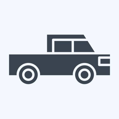 Icon, Lorry 'yi dümdüz etti. Ulaşım sembolüyle ilgili. Kabartma tarzı. dizayn edilebilir