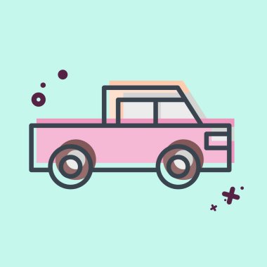 Icon, Lorry 'yi dümdüz etti. Ulaşım sembolüyle ilgili. MBE tarzı. dizayn edilebilir