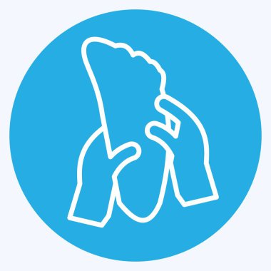 Simge Ayak Masajı. Kozmetoloji sembolüyle ilgili. Mavi gözlü. dizayn edilebilir