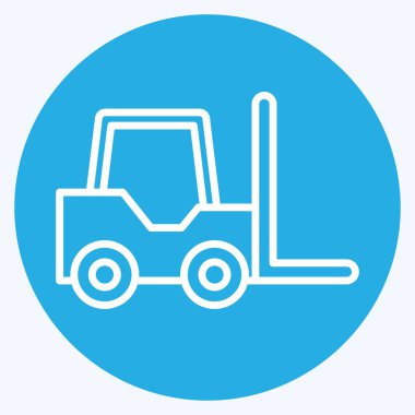 Simge Forklift. Ulaşım sembolüyle ilgili. Mavi gözlü. dizayn edilebilir