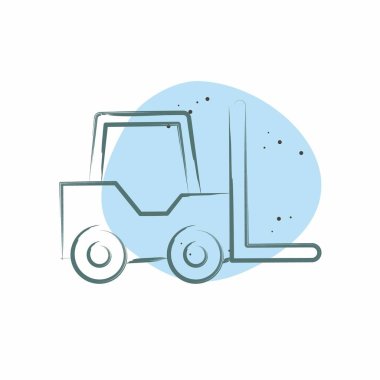 Simge Forklift. Ulaşım sembolüyle ilgili. Renkli Leke Biçimi. dizayn edilebilir