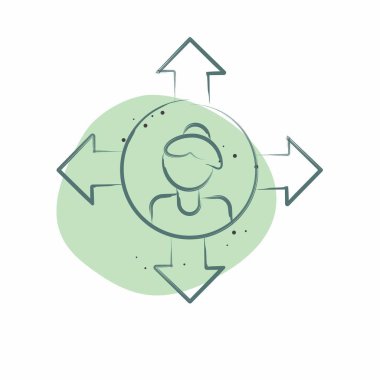 Simge Özgürlüğü. Feminizm sembolüyle ilgili. Renkli Leke Biçimi. dizayn edilebilir