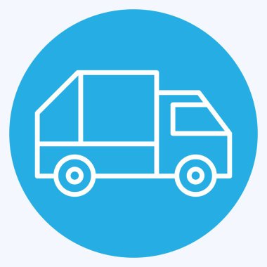 Simge Çöp Kamyonu. Ulaşım sembolüyle ilgili. Mavi gözlü. dizayn edilebilir