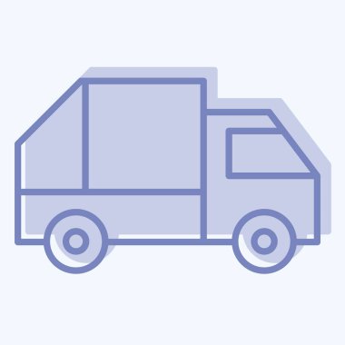 Simge Çöp Kamyonu. Ulaşım sembolüyle ilgili. İki ton stili. dizayn edilebilir