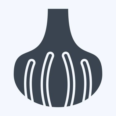 Sarımsak. Meyve ve Sebze Sembolü ile ilgili. Kabartma tarzı. düzenlenebilir