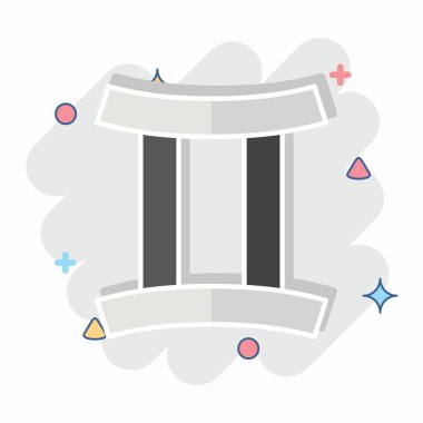 İkiz ikizi. Astroloji sembolüyle ilgili. Çizgi roman. dizayn edilebilir