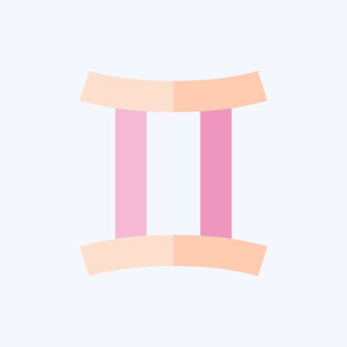 İkiz ikizi. Astroloji sembolüyle ilgili. Düz stil. dizayn edilebilir