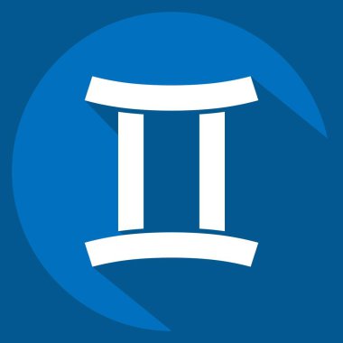 İkiz ikizi. Astroloji sembolüyle ilgili. Uzun gölge tarzı. dizayn edilebilir
