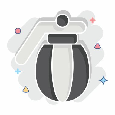 Simge bombası. Askeri sembolle ilgili. Çizgi roman. dizayn edilebilir