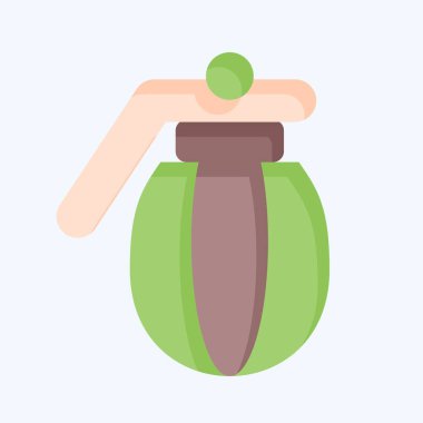 Simge bombası. Askeri sembolle ilgili. Düz stil. dizayn edilebilir